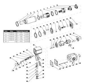 Fig-0 Diagram and Parts List for CP6626  Chicago Pneumatic Wrench